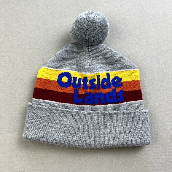 Outside Lands Beanie Hat Cap Gray Knit Music Festival San Francisco Golden Gate - Picture 1 of 5